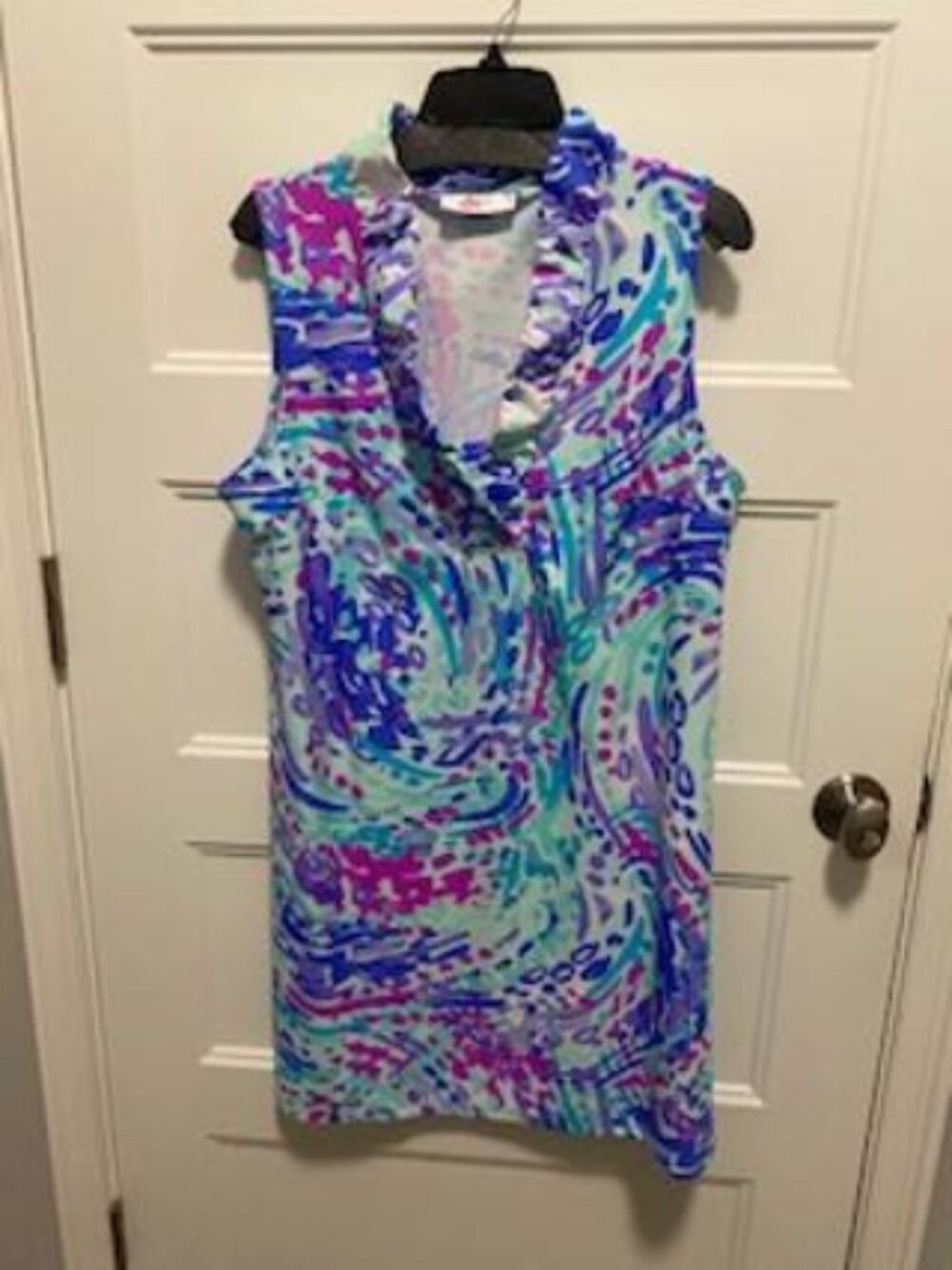 Aryeh: sleeveless Ruffle Neckline Dress Like New